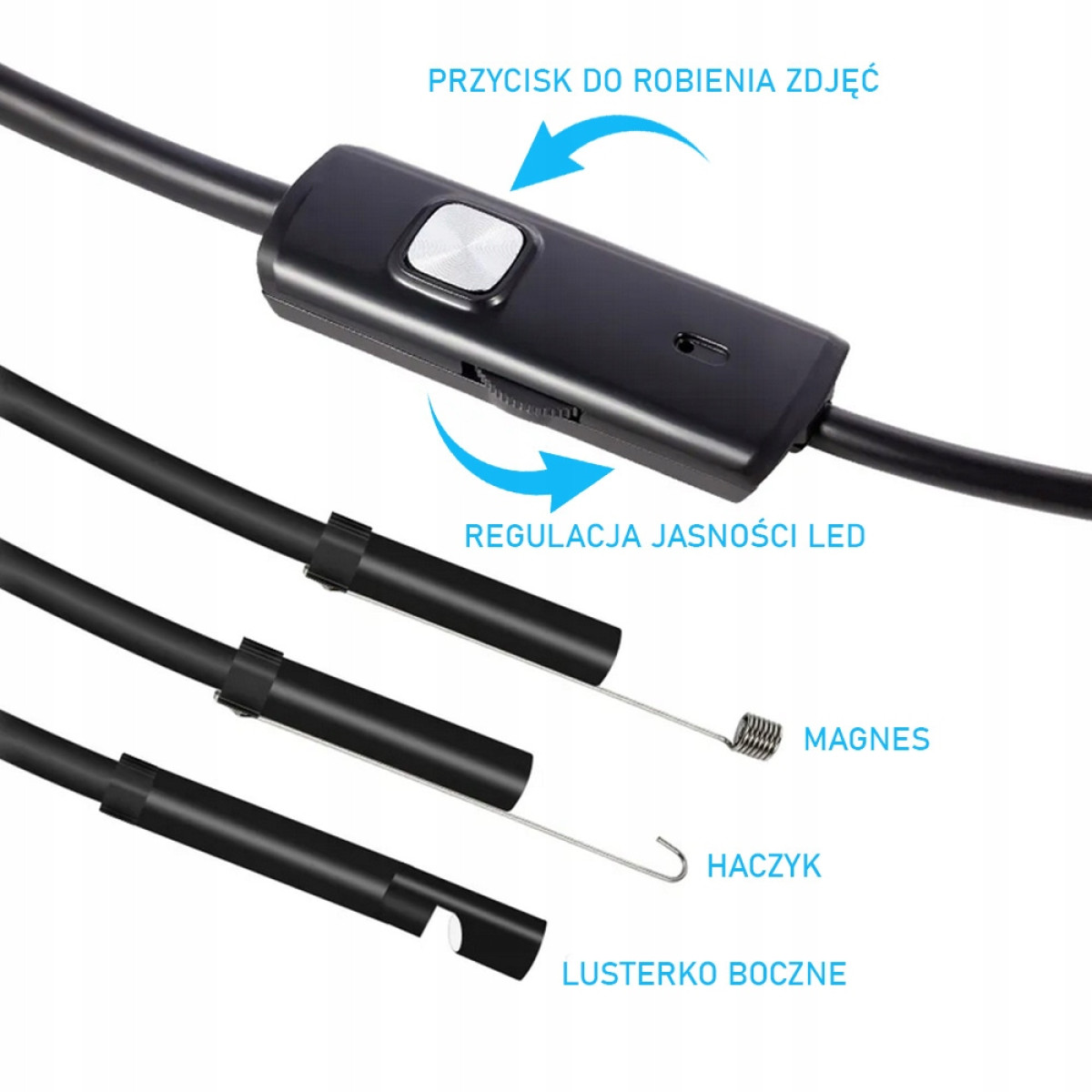 KAMERA INSPEKCYJNA ENDOSKOPOWA DO TELEFONU PC USB 3w1 5M FULL HD ENDOSKOP