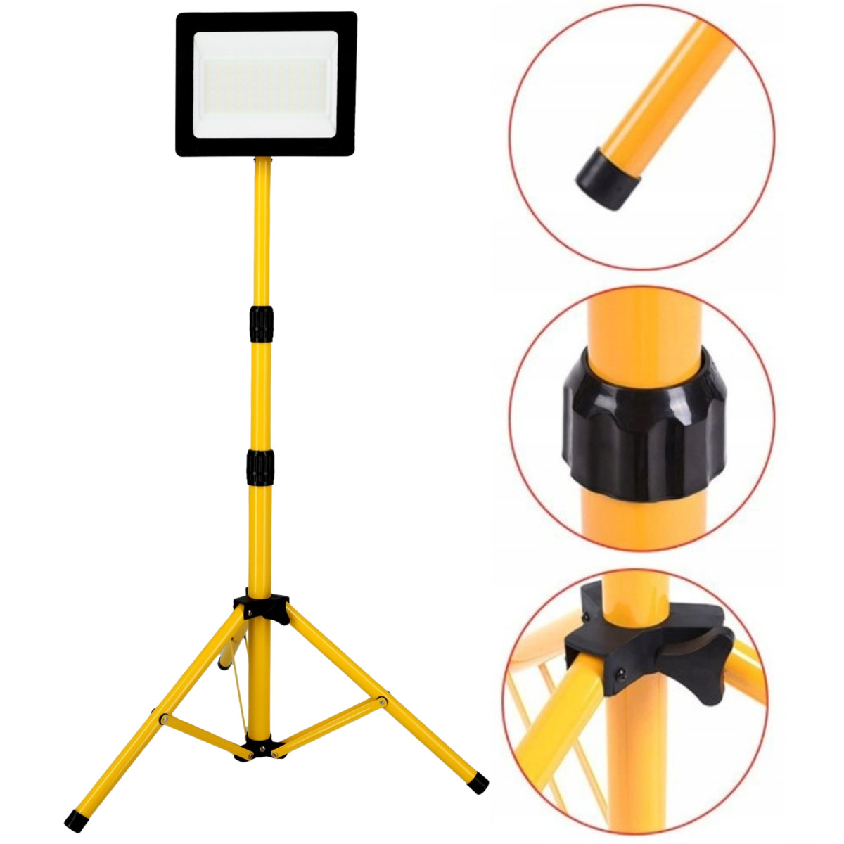 HALOGEN LED LAMPA NAŚWIETLACZ BUDOWLANY ZEWNĘTRZNY 50W + STATYW 1,4m IP65