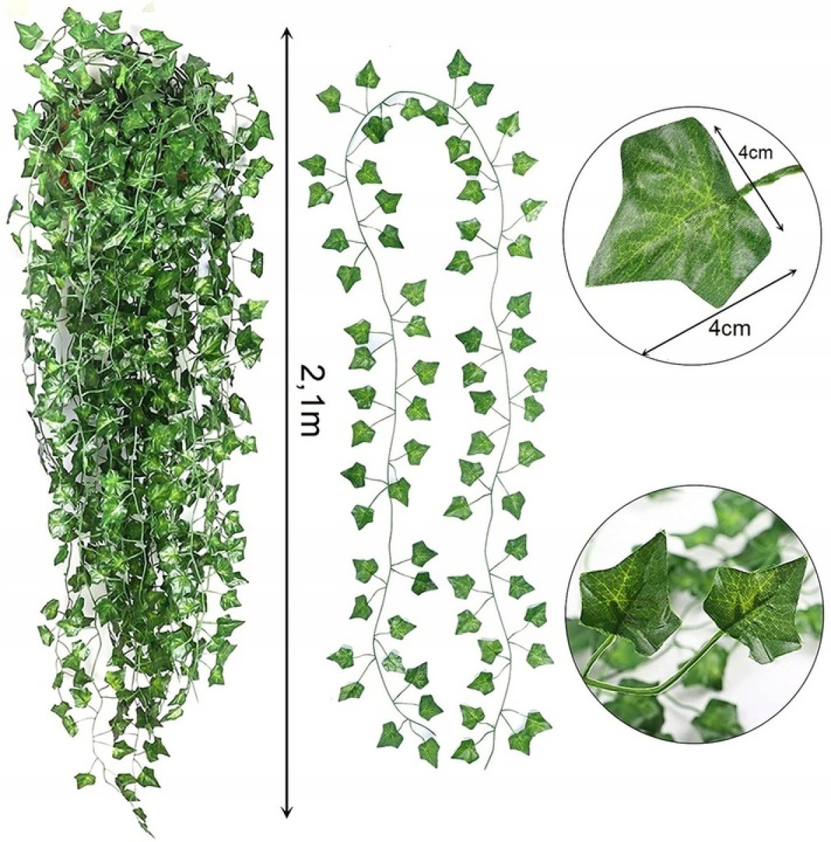 SZTUCZNY BLUSZCZ x24 NA ŚCIANE BALKON KWIATY LIŚCIE ZIELONA ŚCIANA 50m