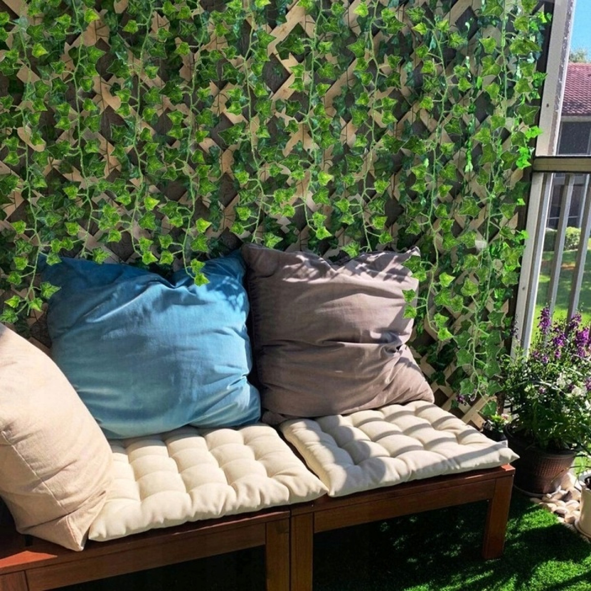 SZTUCZNY BLUSZCZ x24 NA ŚCIANE BALKON KWIATY LIŚCIE ZIELONA ŚCIANA 50m