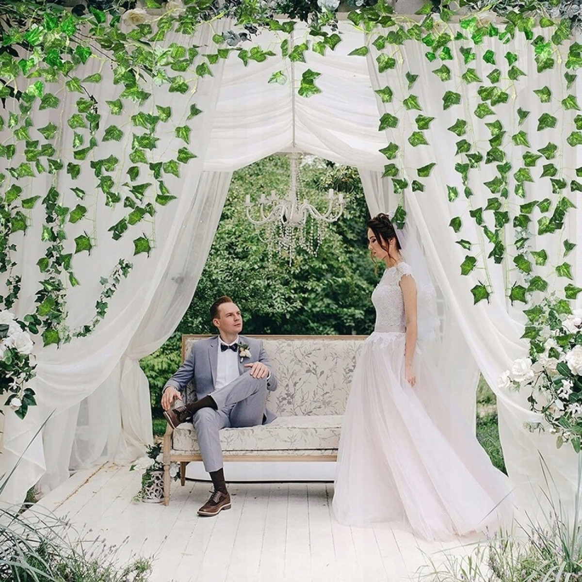 SZTUCZNY BLUSZCZ x24 NA ŚCIANE BALKON KWIATY LIŚCIE ZIELONA ŚCIANA 50m