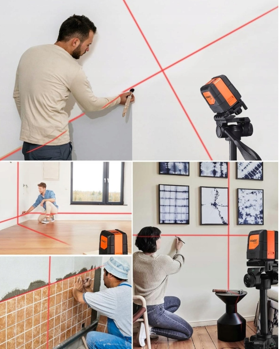POZIOMICA LASEROWA 360 SAMOPOZIOMUJĄCA LASER KRZYŻOWY CZERWONY OBROTOWA 15M