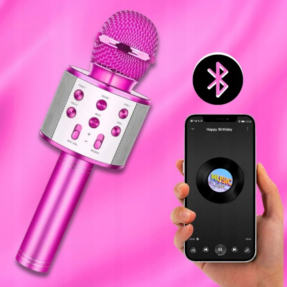 MIKROFON KARAOKE DLA DZIECI BEZPRZEWODOWY GŁOŚNIK BLUETOOTH PREZENT ŚWIĘTA